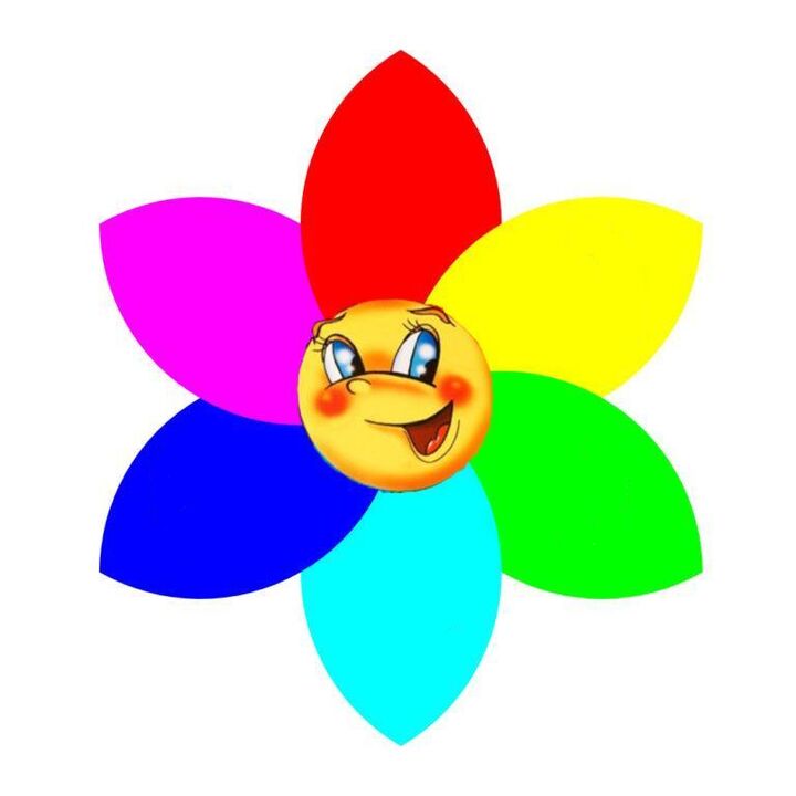 Floare de hârtie colorată cu șase petale, fiecare simbolizând o dietă mono